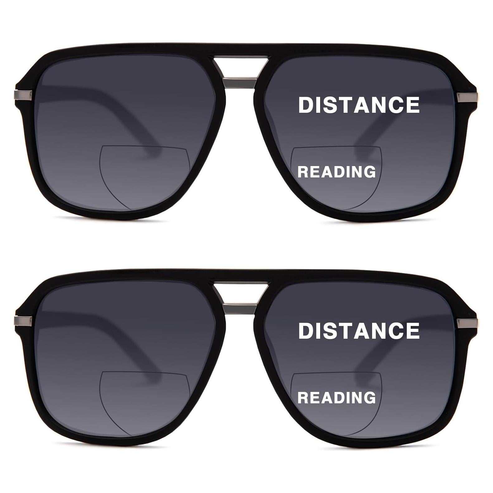 Gafas de Sol Progresivas UV400 Aviador con Lectores 3.0x