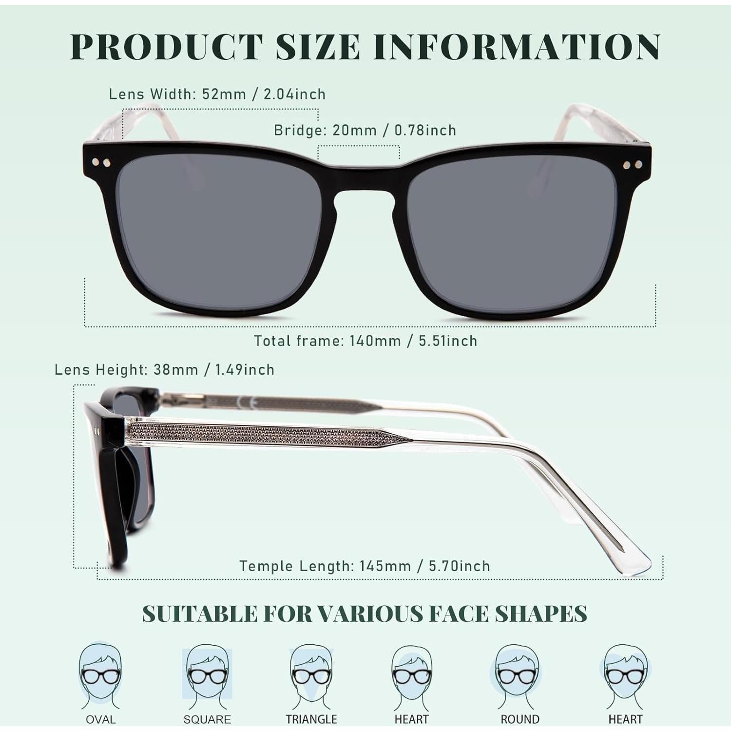 Gafas de Sol Progresivas UV400 para Hombres - Sin Línea