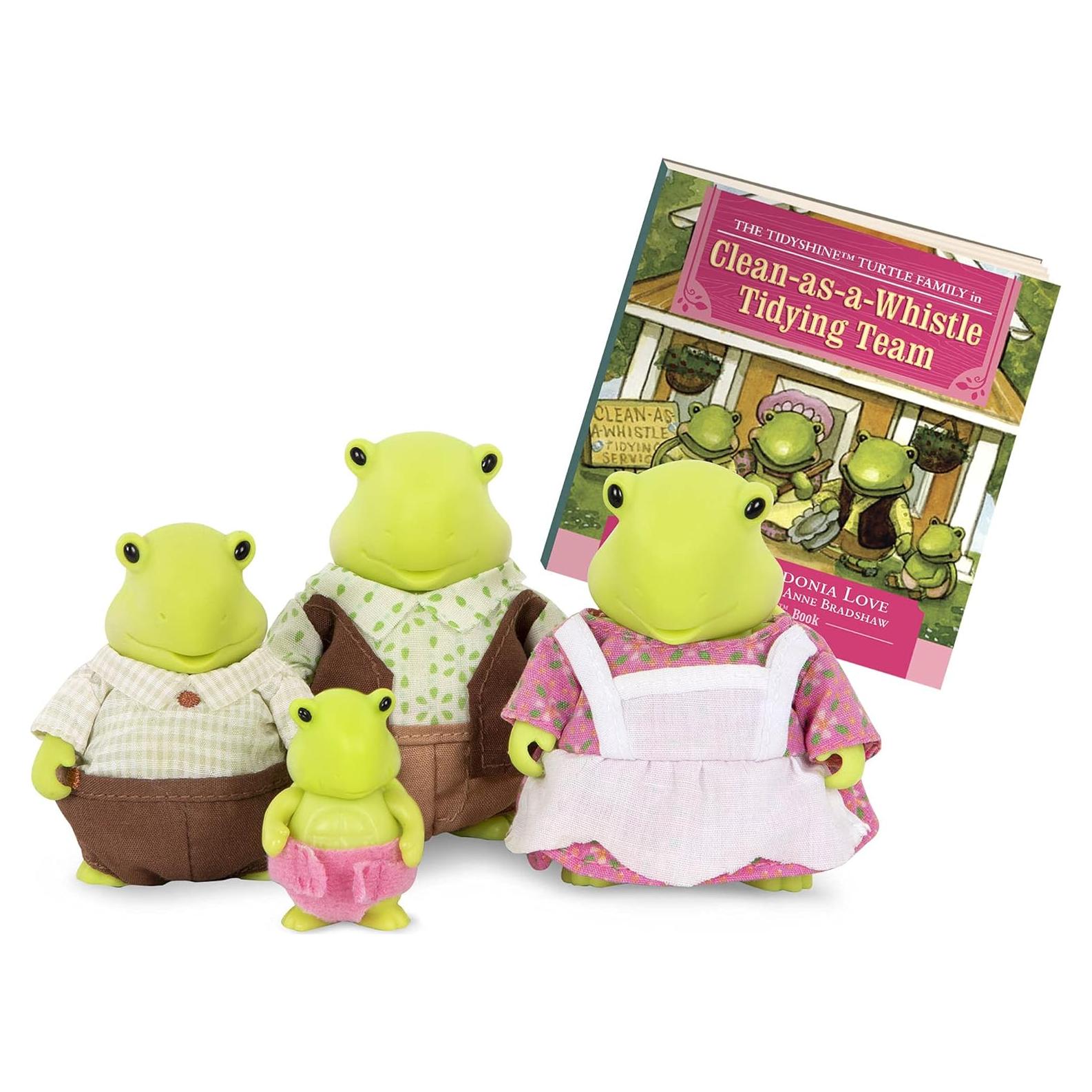 Li'l Woodzeez Set Familia Tortuga Tidyshine 4 Figuras