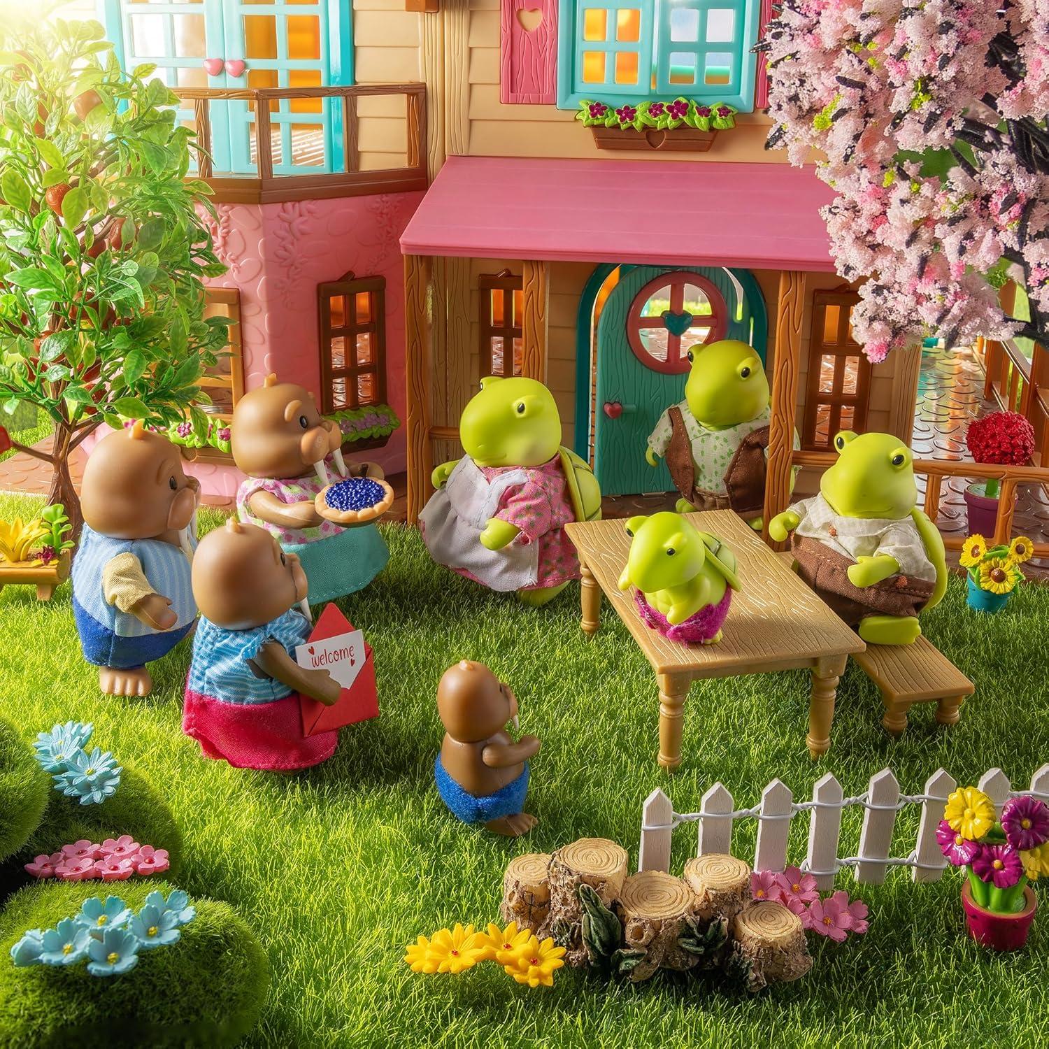 Li'l Woodzeez Set Familia Tortuga Tidyshine 4 Figuras