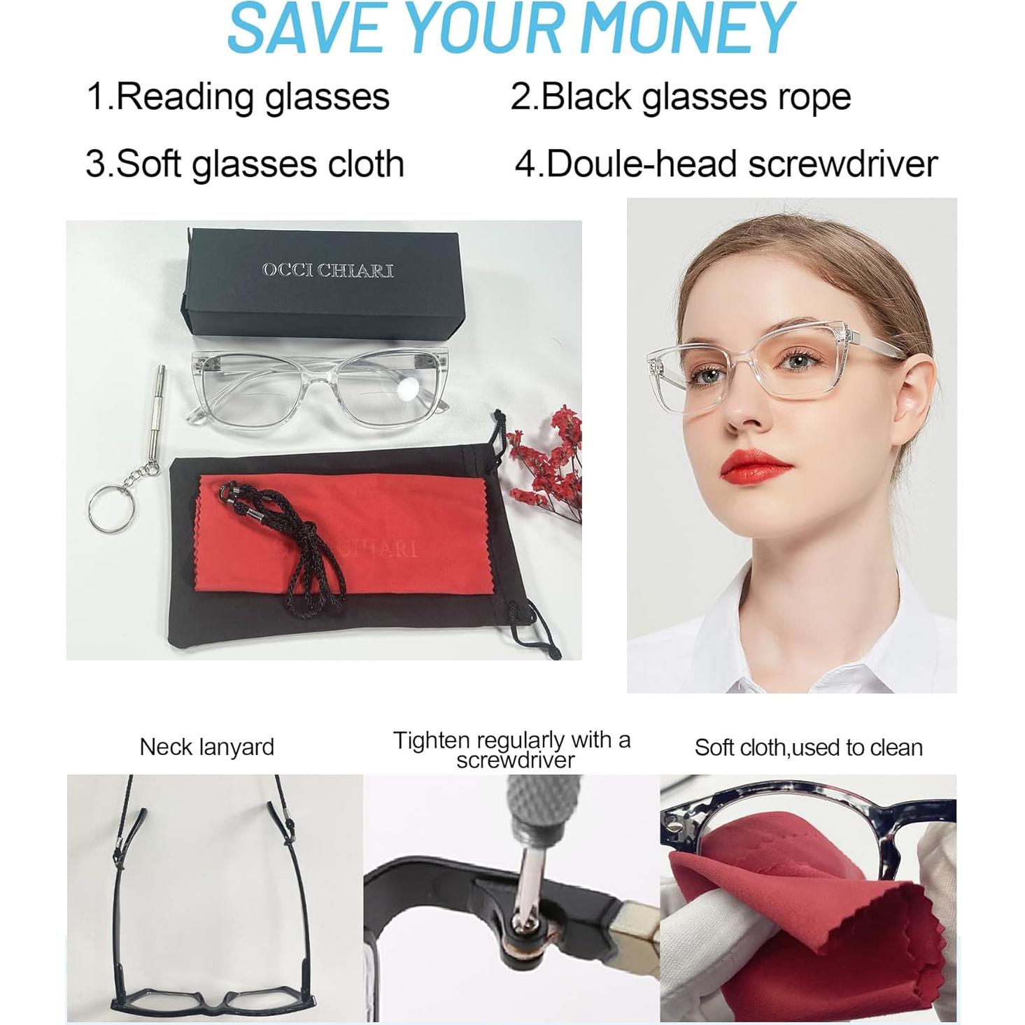 Gafas de Lectura Bifocales OCCI CHIARI UV400 Transparentes