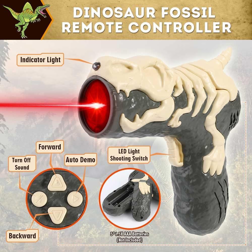 Tudou RC Walking Robotic Dinosaur Toy w/Light Chasing Remote Control, Auto Spraying and Roaring, Jurassic Spinosaurus Dinosaur Toy for Kids Boys 4-12 Years
