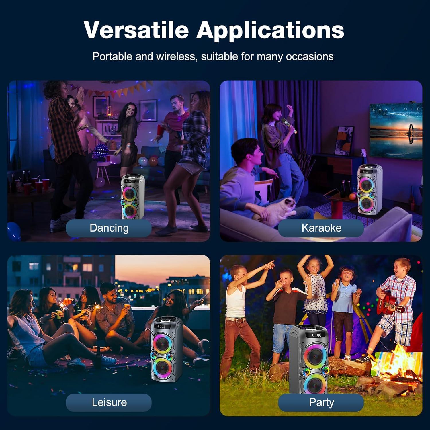 Altavoz Bluetooth A93 100W Portátil con Subwoofer y LED