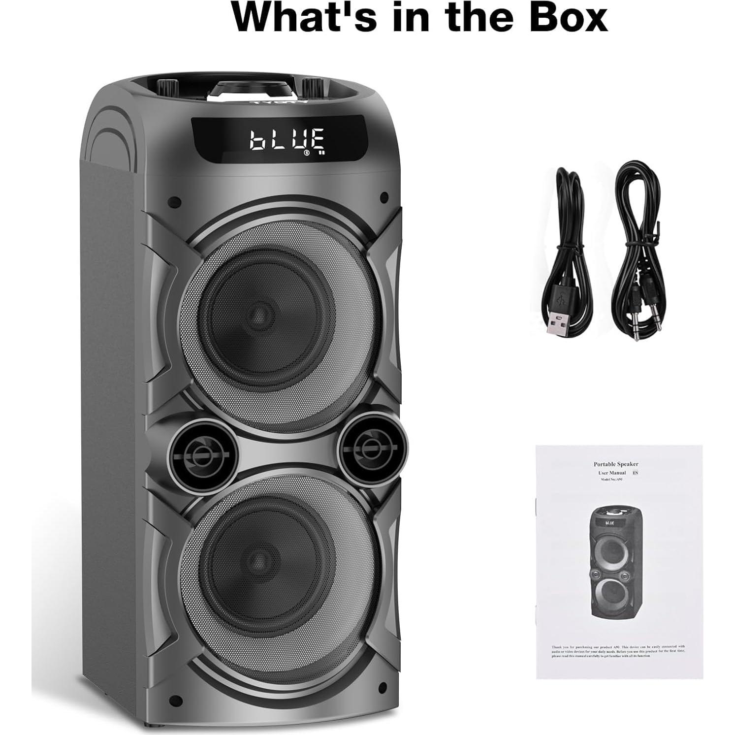 Altavoz Bluetooth A93 100W Portátil con Subwoofer y LED