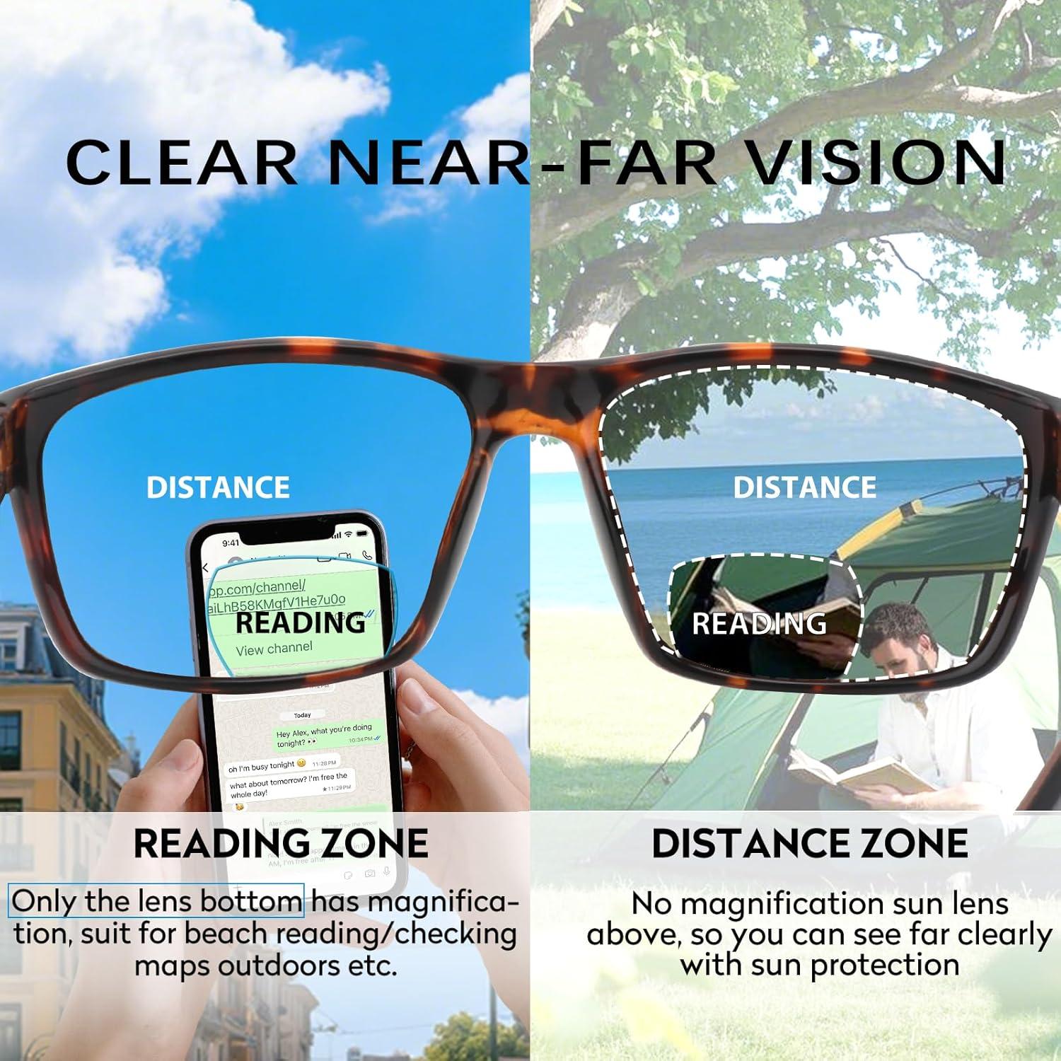 Gafas de Sol Bifocales Missfive 2 Pack UV400 1.75