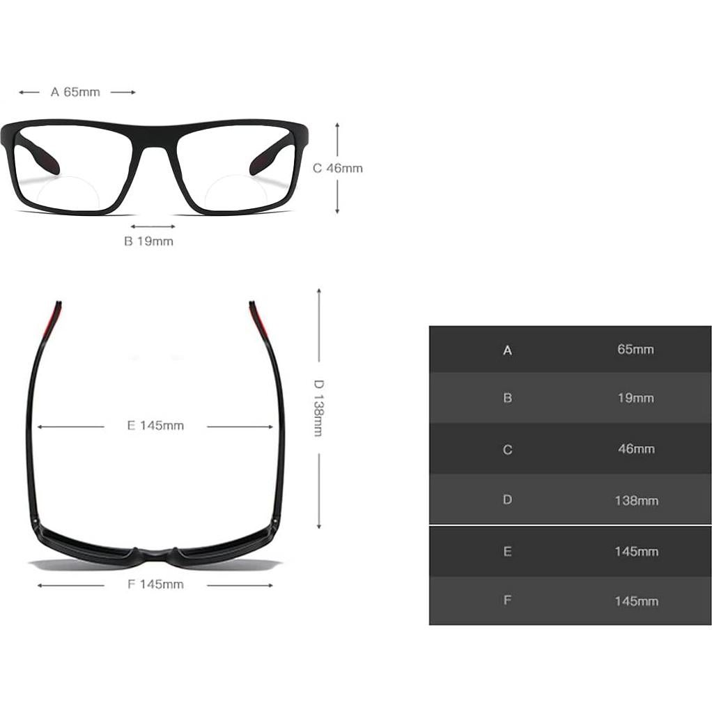 Gafas de lectura bifocales fotochromáticas TR90 negras