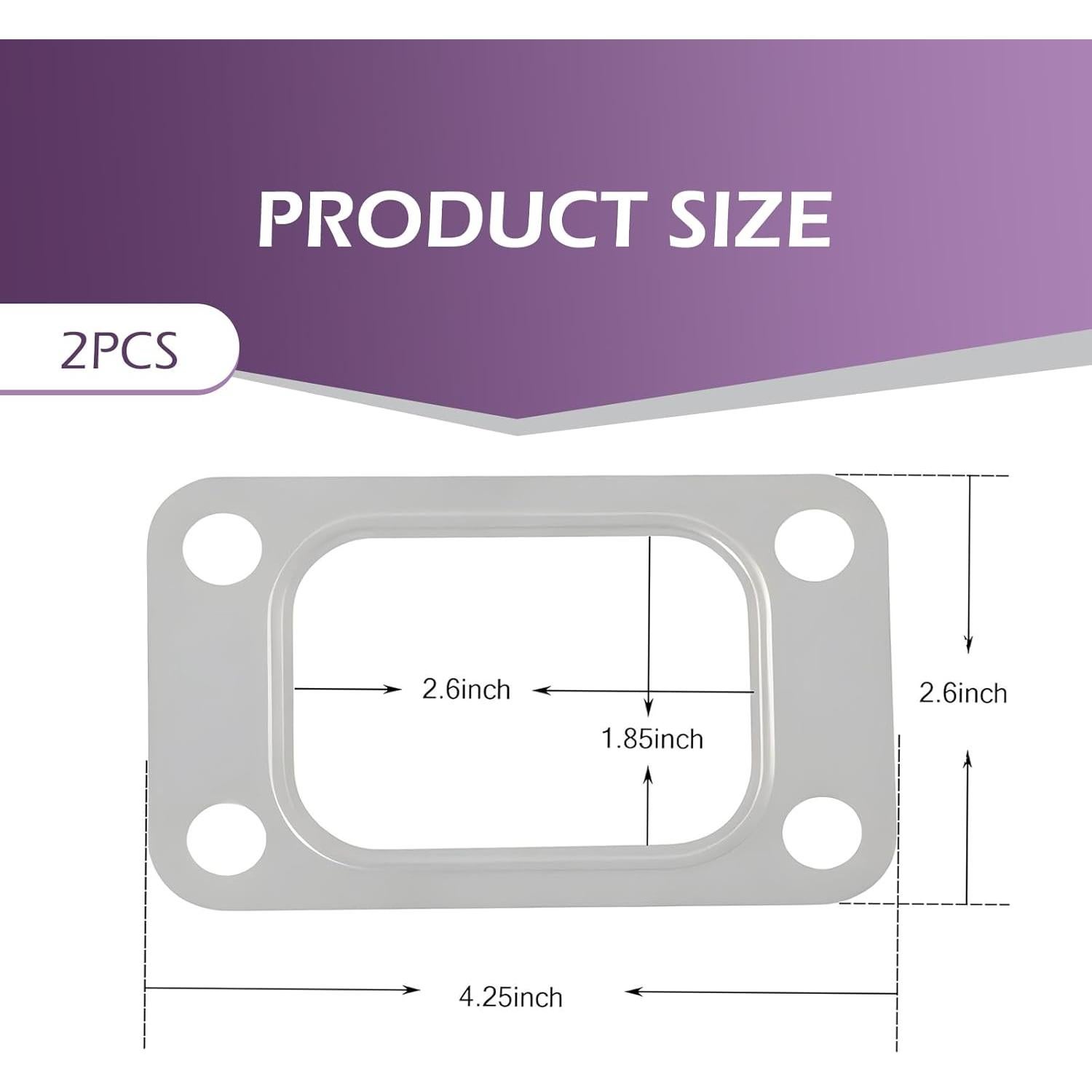 Junta de Brida de Turbo T3 T34 T35 Acero Inoxidable 2 Piezas