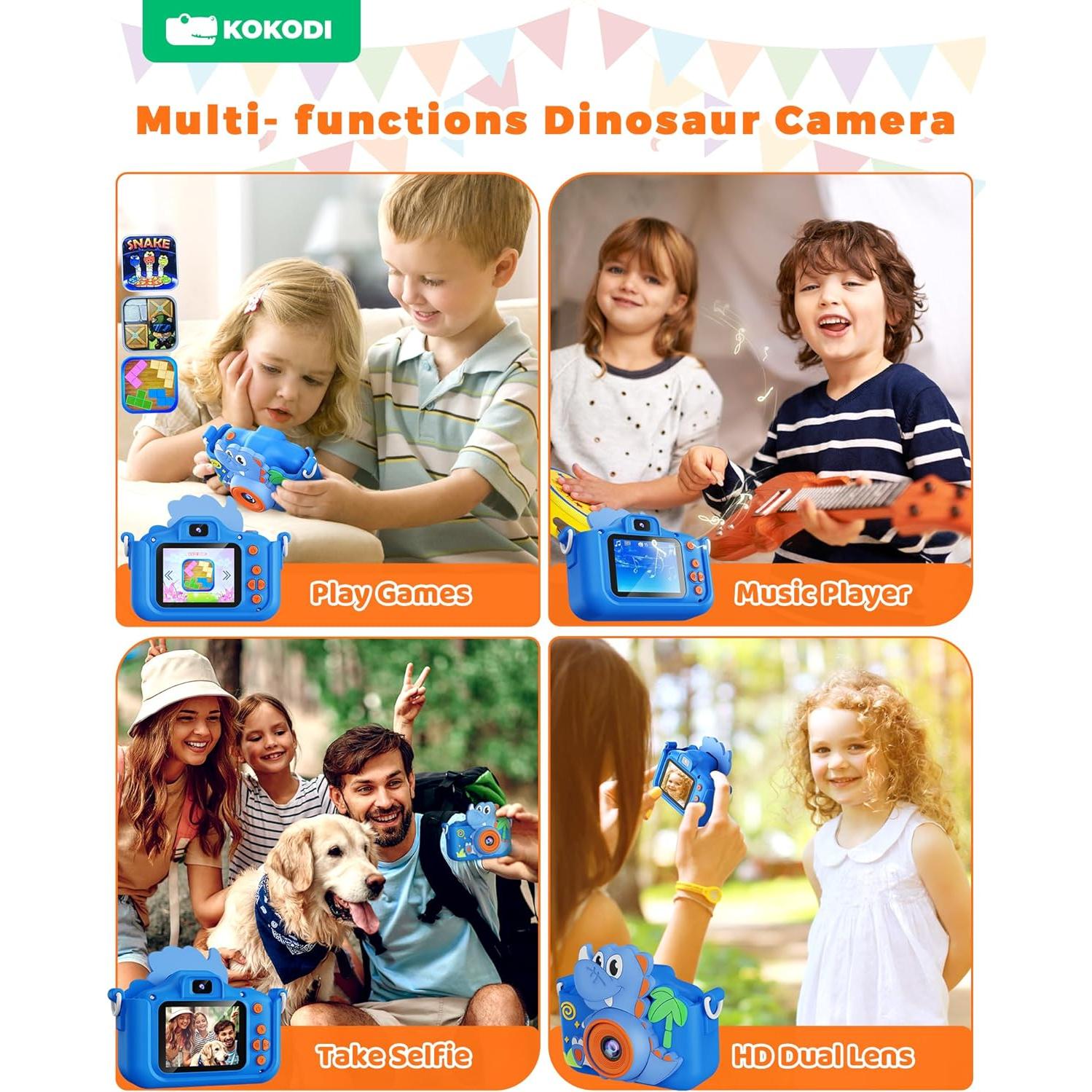 Cámara Digital KOKODI para Niños 48MP HD 1080P con SD 32GB