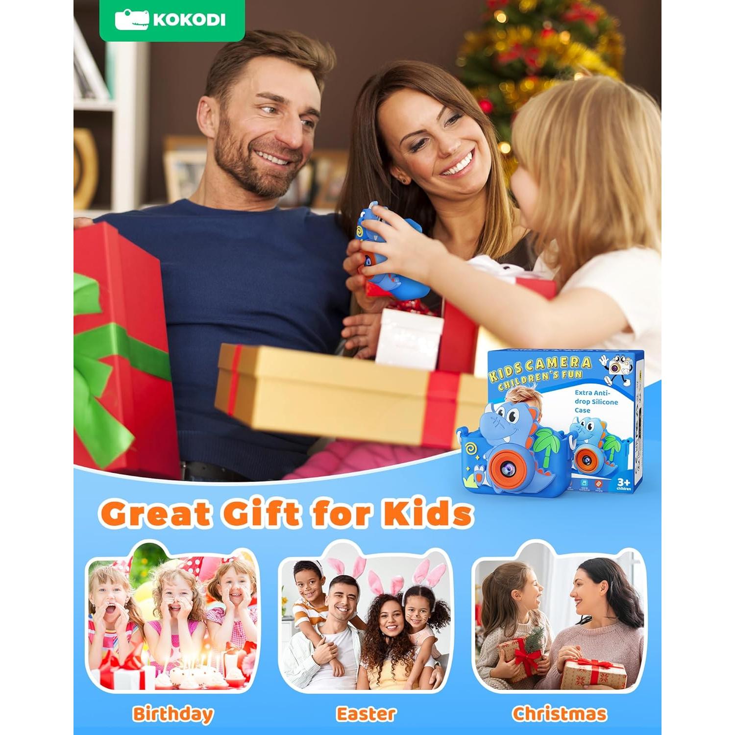 Cámara Digital KOKODI para Niños 48MP HD 1080P con SD 32GB