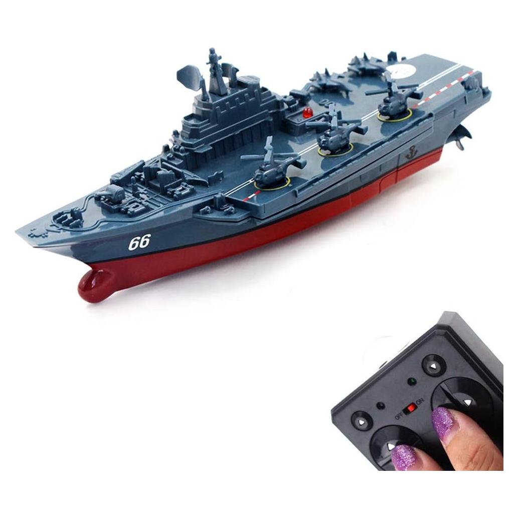 Portaaviones RC Yingmate Azul 15.5x5.1cm Control Remoto