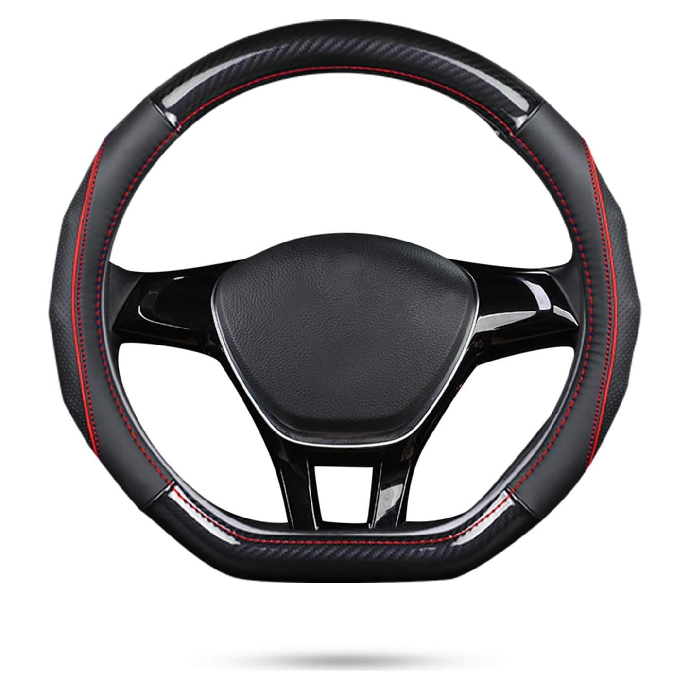 Funda de Volante Ergocar Antideslizante 38cm D-Negro-Rojo