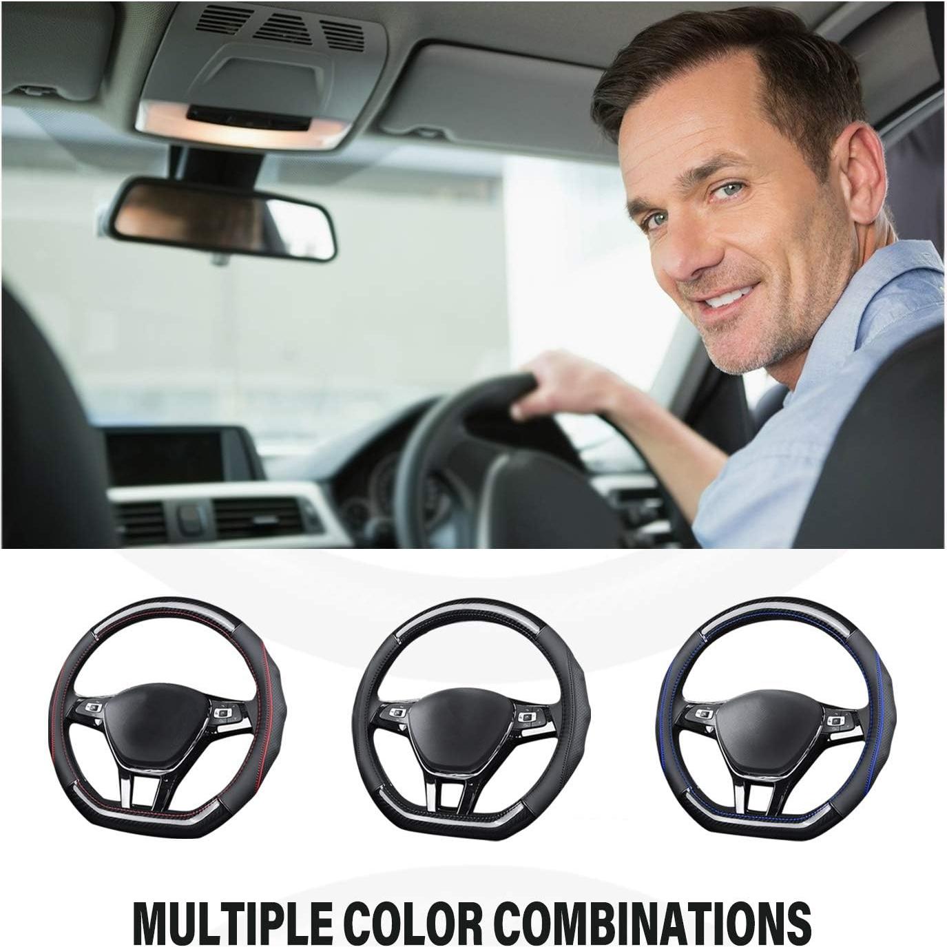 Funda de Volante Ergocar Antideslizante 38cm D-Negro-Rojo