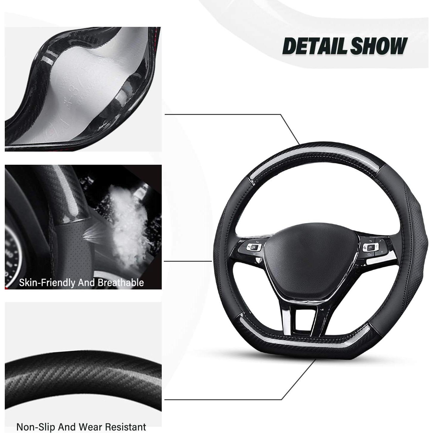 Funda de Volante Ergocar Antideslizante 38cm D-Negro-Rojo