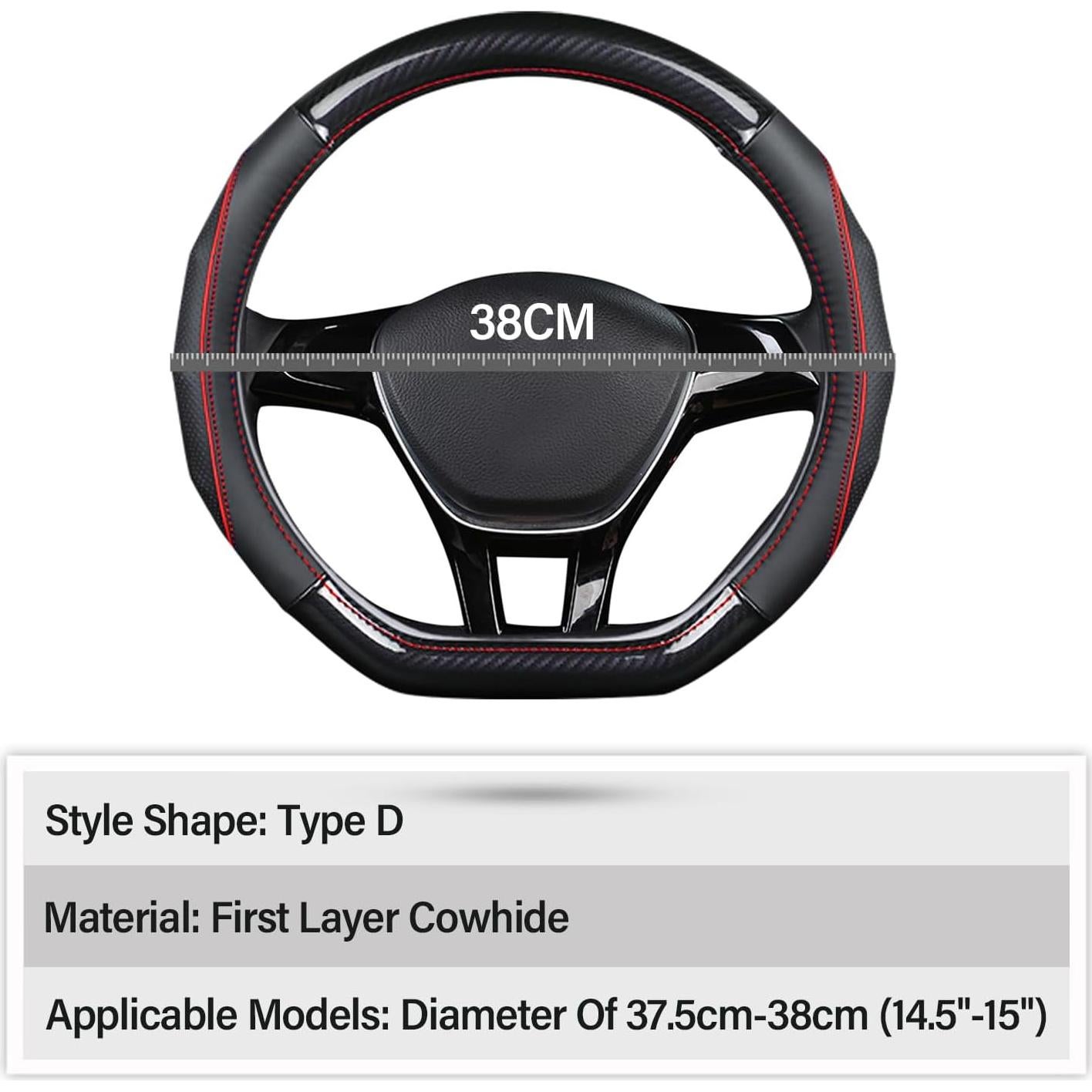 Funda de Volante Ergocar Antideslizante 38cm D-Negro-Rojo