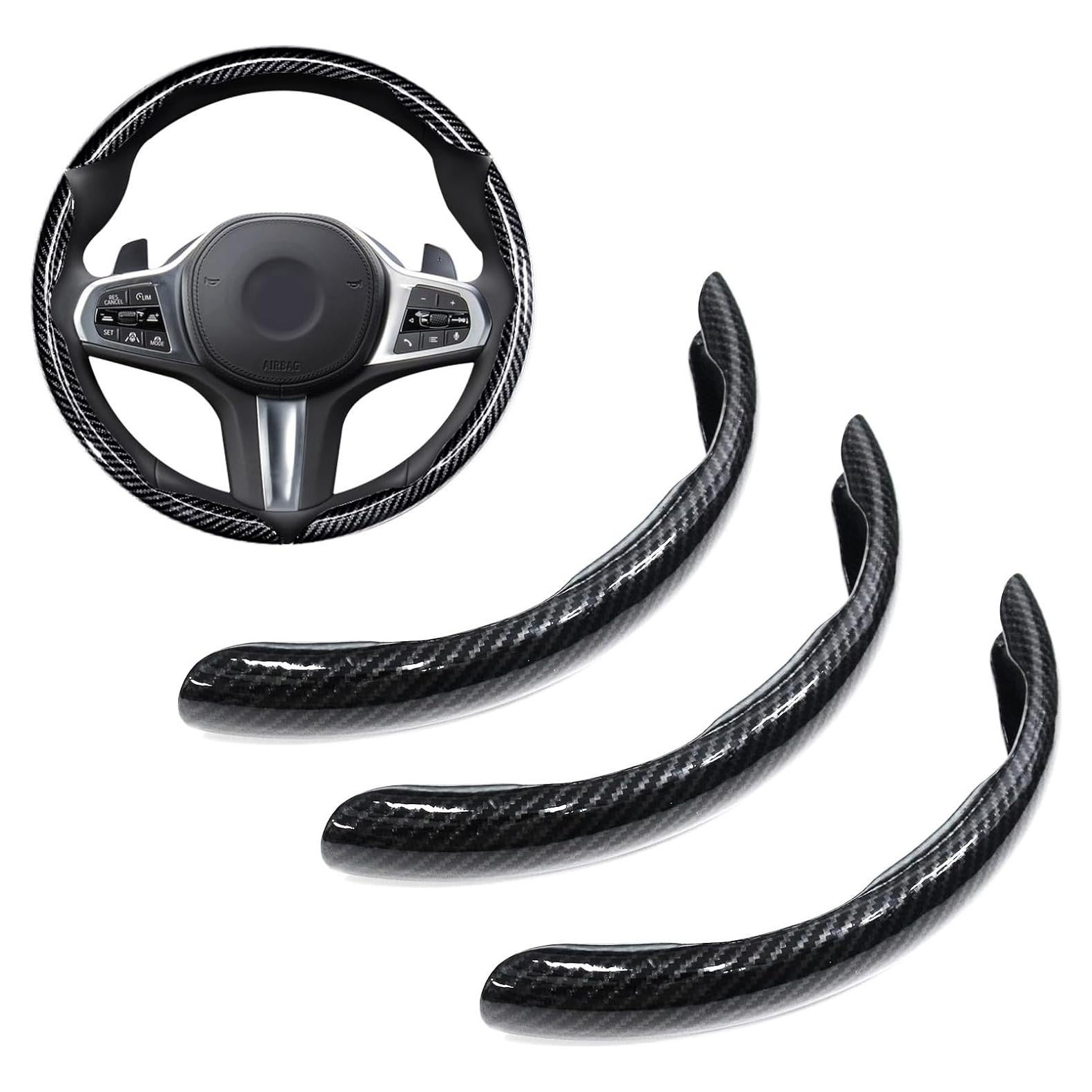 Cubierta de Volante Genérico Fibra de Carbono Antideslizante 3Pcs