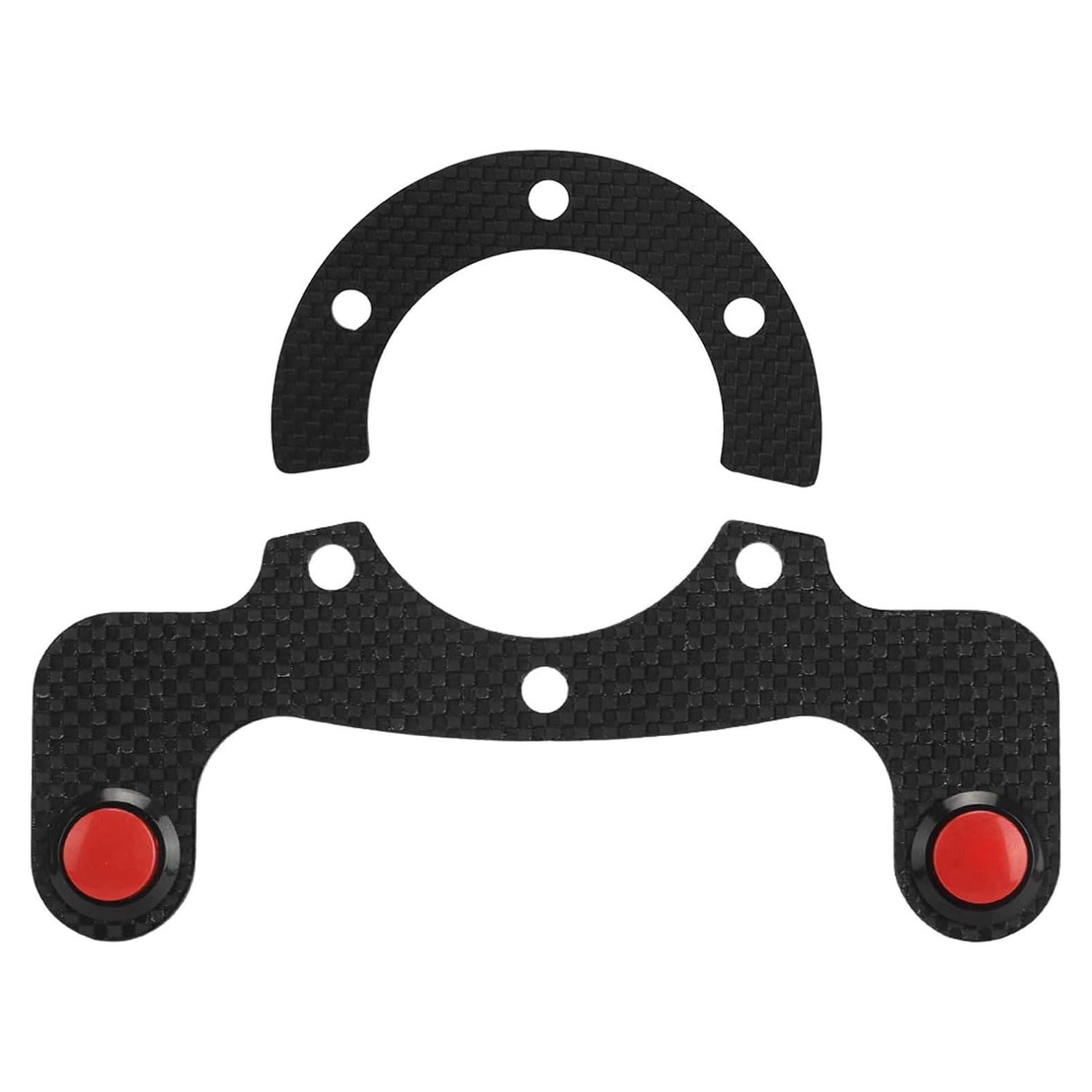 Botón de Claxon de Volante Cunyuer Doble 6 Tornillos Fibra Carbono