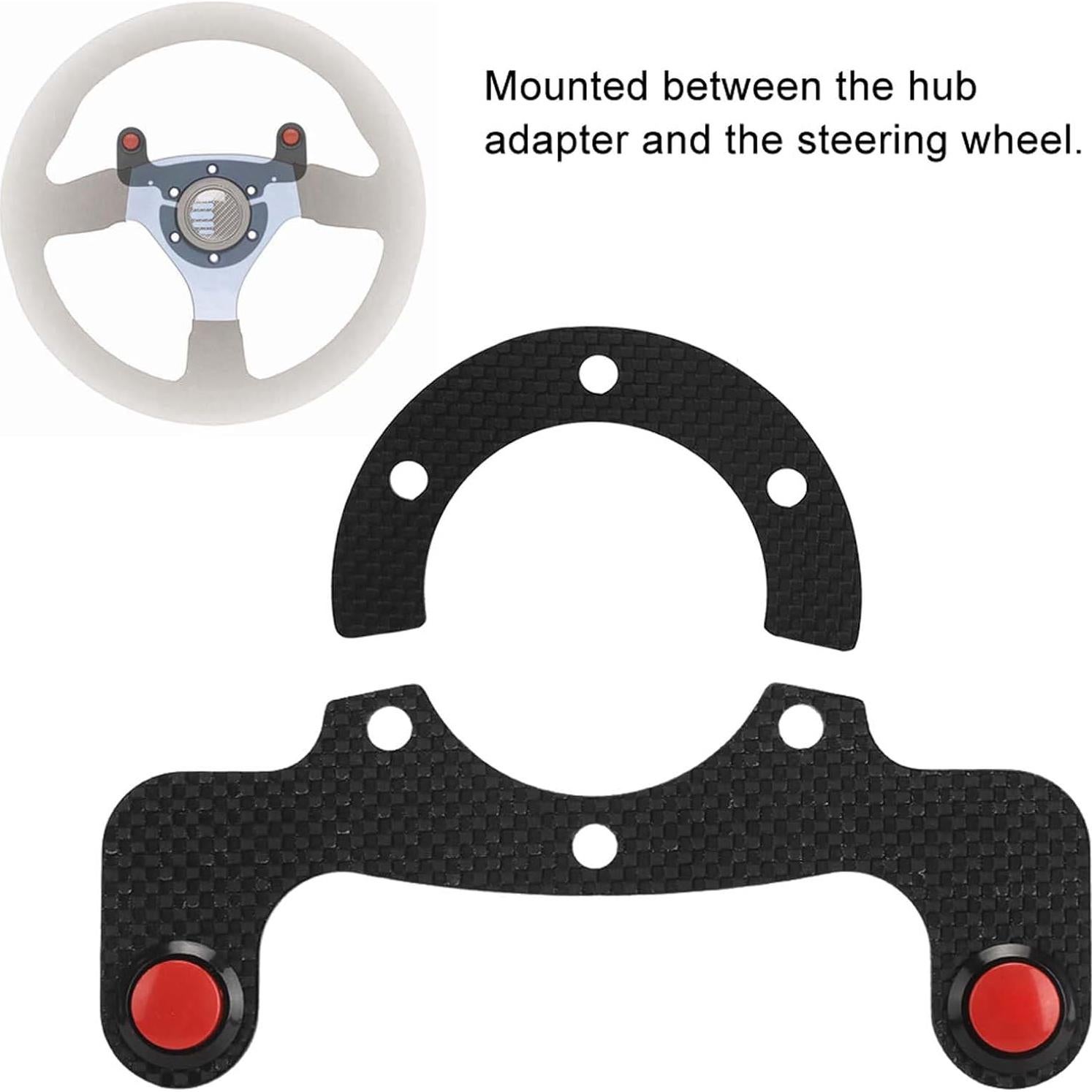 Botón de Claxon de Volante Cunyuer Doble 6 Tornillos Fibra Carbono