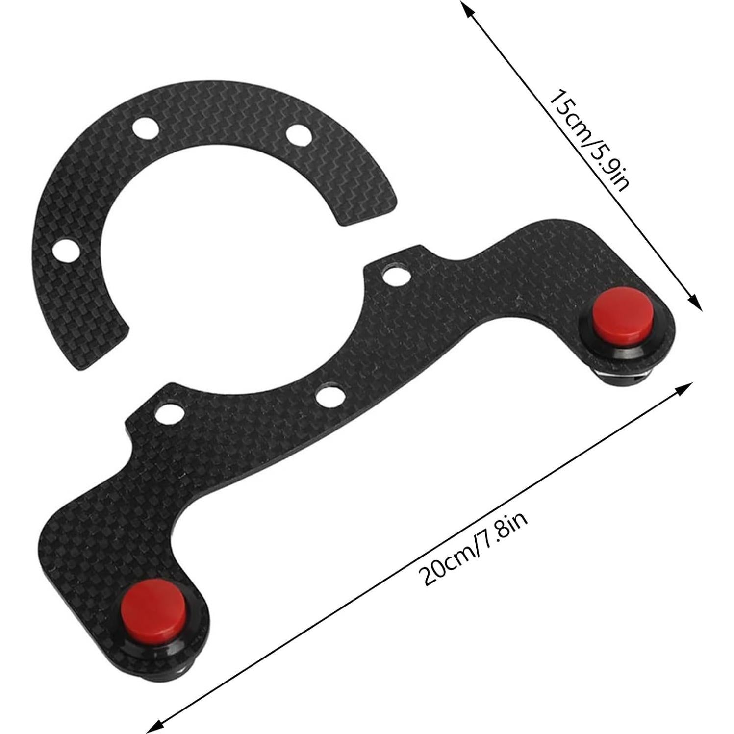 Botón de Claxon de Volante Cunyuer Doble 6 Tornillos Fibra Carbono