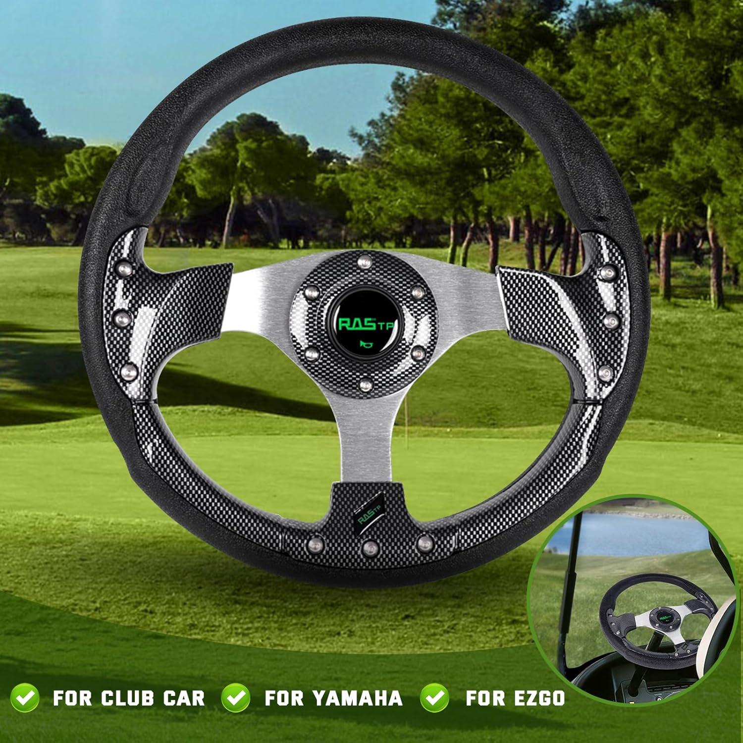 Volante de Carrito de Golf RASTP 32cm Fibra de Carbono Compatible