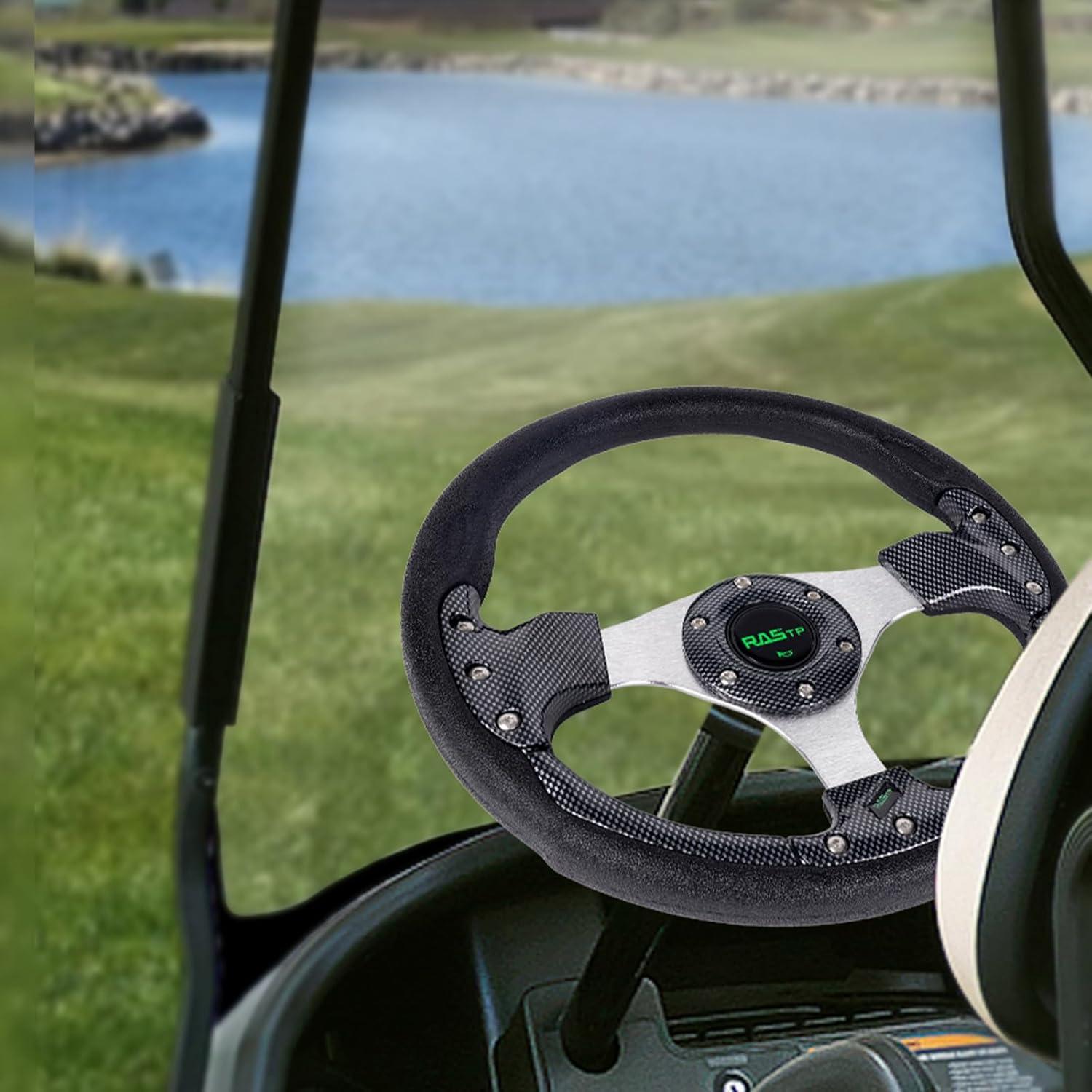 Volante de Carrito de Golf RASTP 32cm Fibra de Carbono Compatible