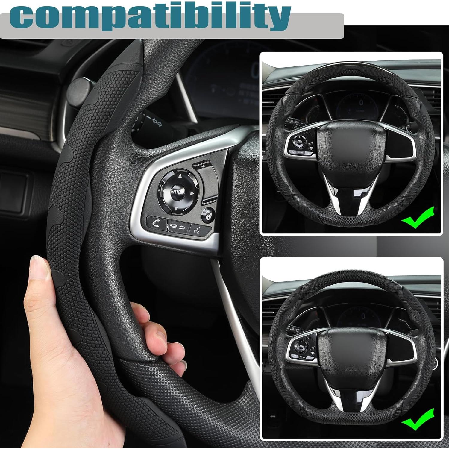 Cubierta de Volante Antideslizante West Llama 3PCS Gris