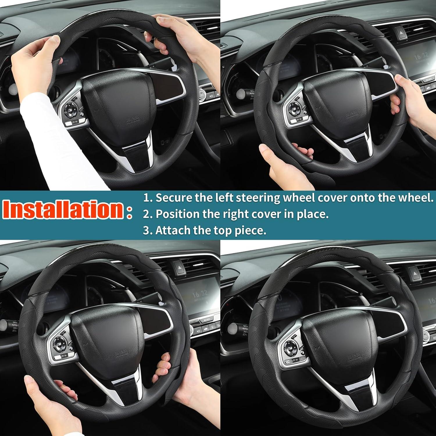 Cubierta de Volante Antideslizante West Llama 3PCS Gris