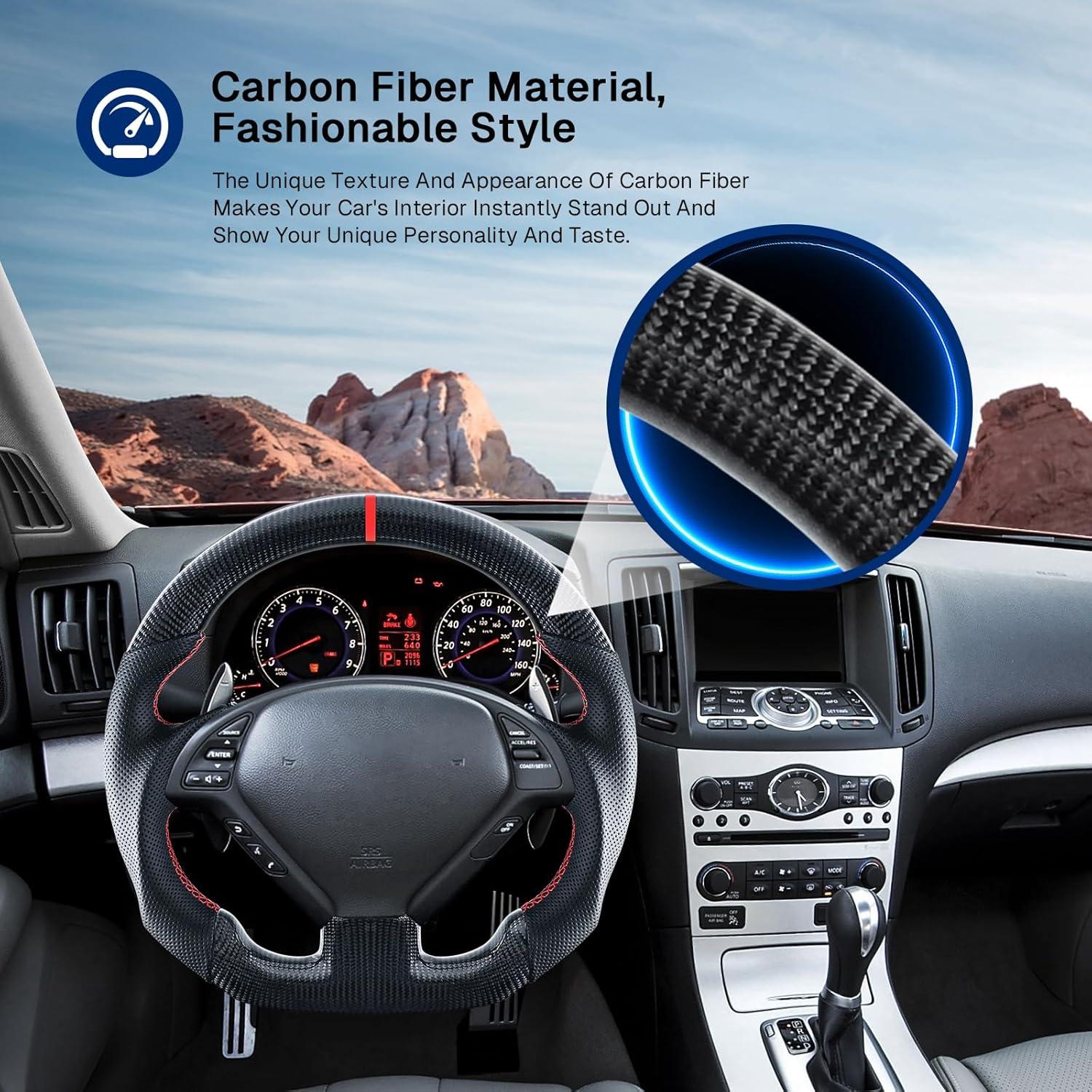 Volante de fibra de carbono VOONKE RC-IFG37 para Infiniti G37