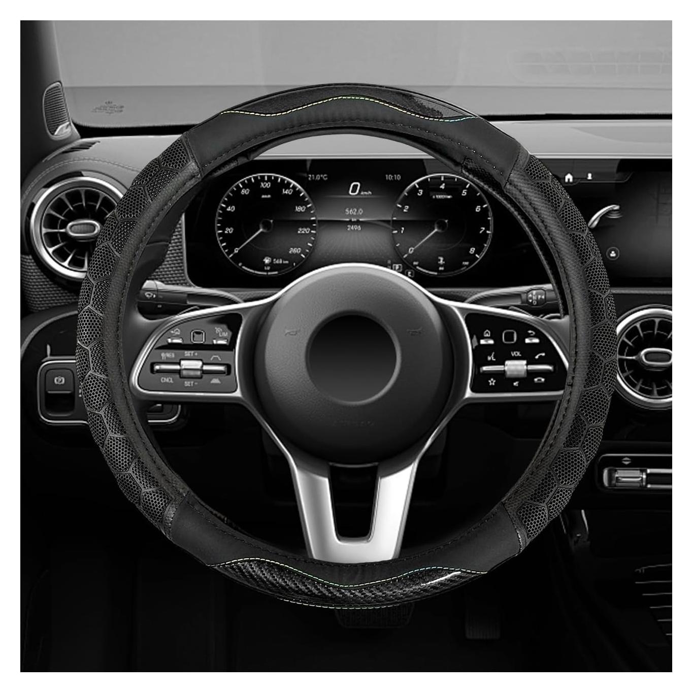 Cubierta de Volante ZNDAW de Fibra de Carbono Antideslizante