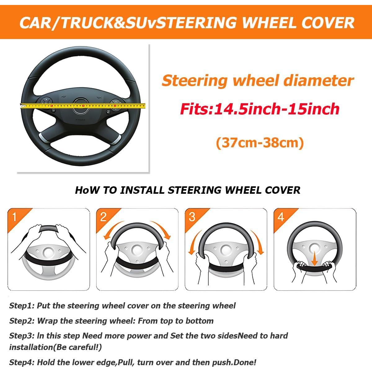 Funda de Volante BESULEN Antideslizante 38 cm Negro