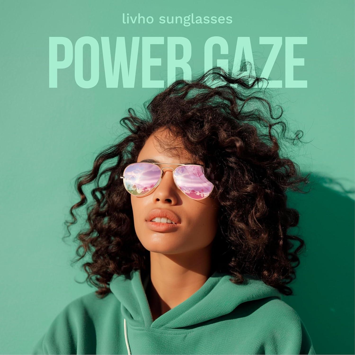 Gafas de Sol Livho Aviador Polarizadas UV400 Oro Rosa