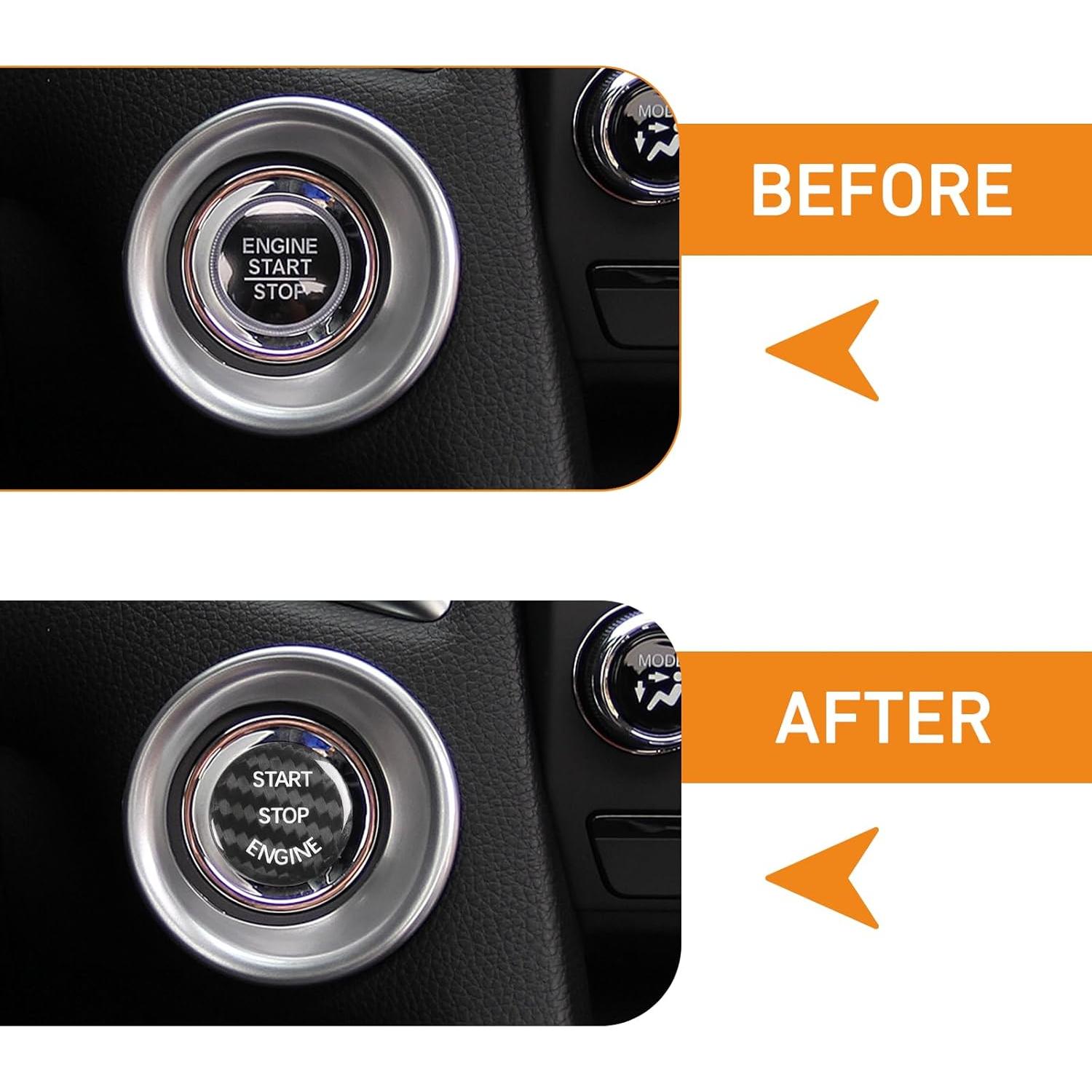 Cubierta de Botón de Arranque de Coche CyperFair 2.59 cm Negra