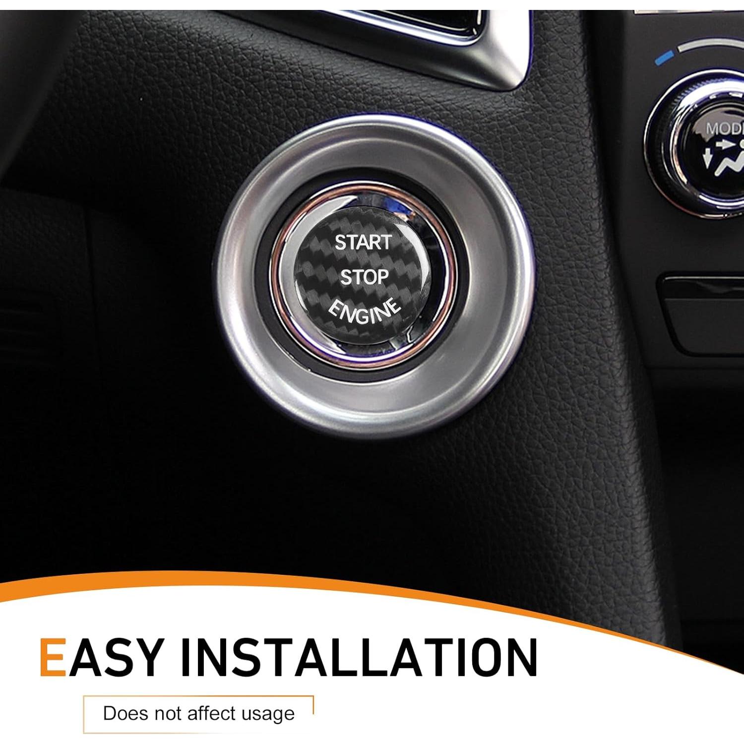 Cubierta de Botón de Arranque de Coche CyperFair 2.59 cm Negra