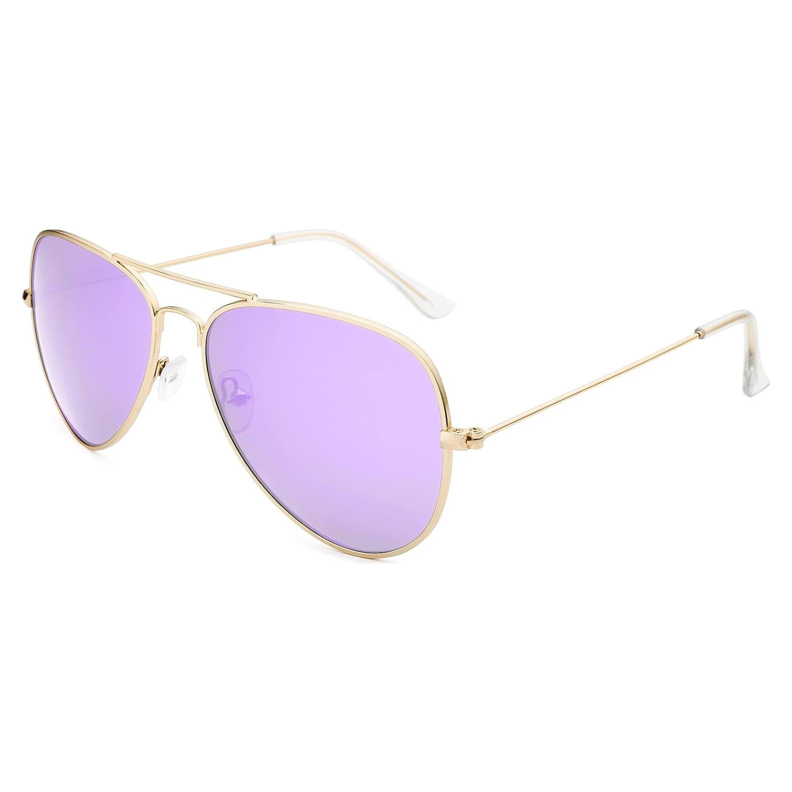 Gafas de sol aviador polarizadas Livho UV400 Oro Lila