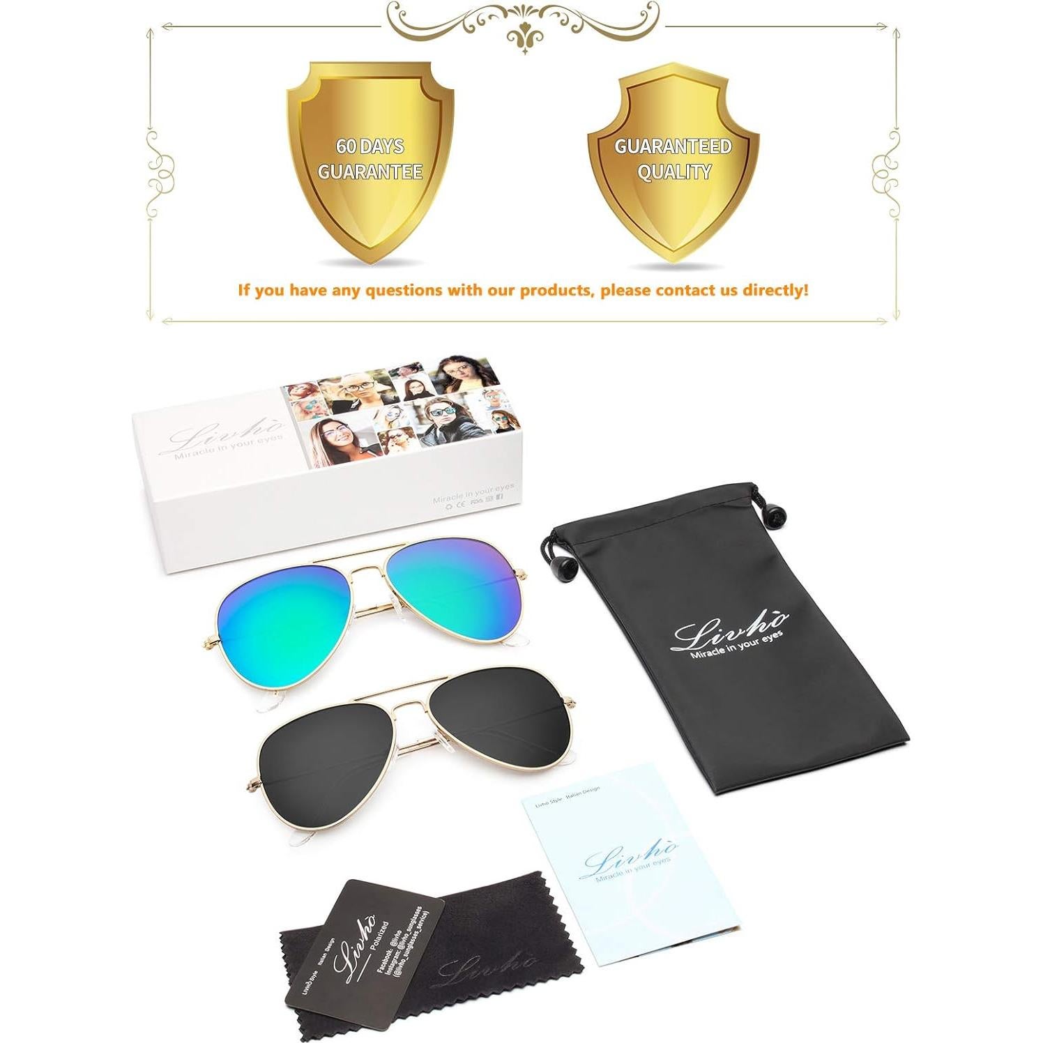 Gafas de Sol Livhò Aviador Polarizadas UV400 Dorado