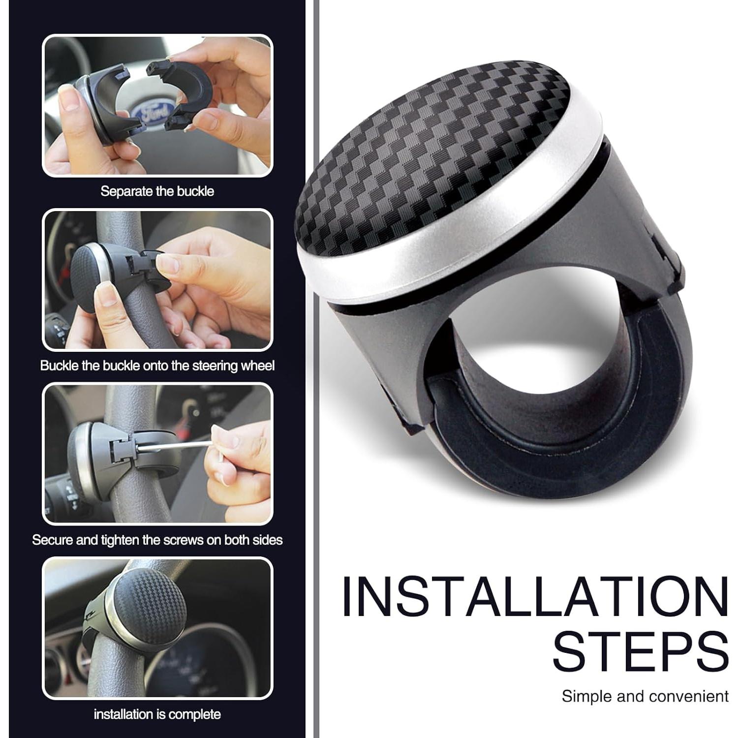 Perilla de Volante de Coche Fasebeek ABS y Silicona Negro