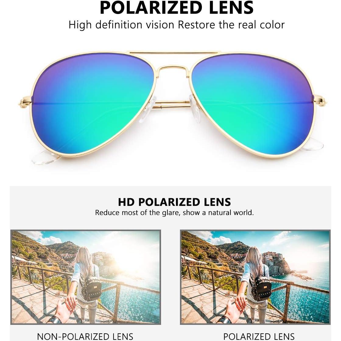 Gafas de sol Livhò aviador polarizadas UV400 oro púrpura/azul