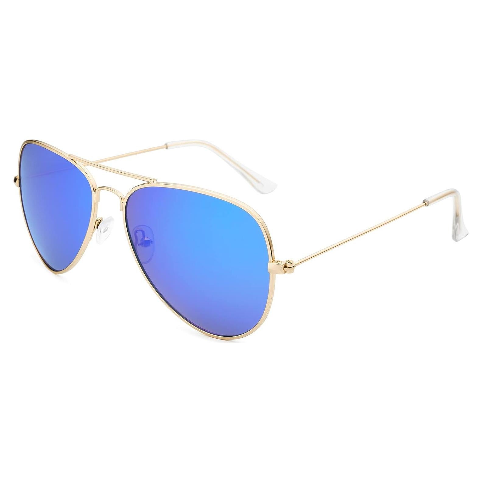 Gafas de sol Livho aviador polarizadas UV400 Oro Púrpura/Azul