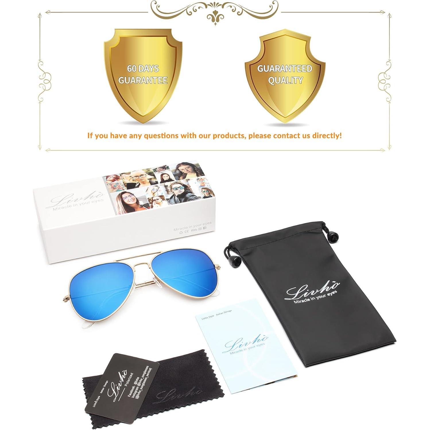 Gafas de sol Livho aviador polarizadas UV400 Oro Púrpura/Azul