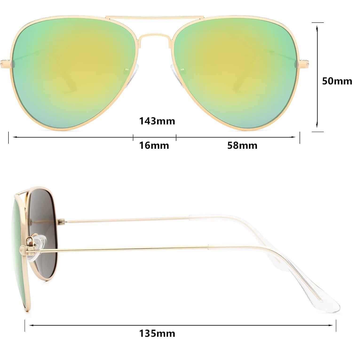 Gafas de Sol Livho Aviador Polarizadas UV400 Oro Verde