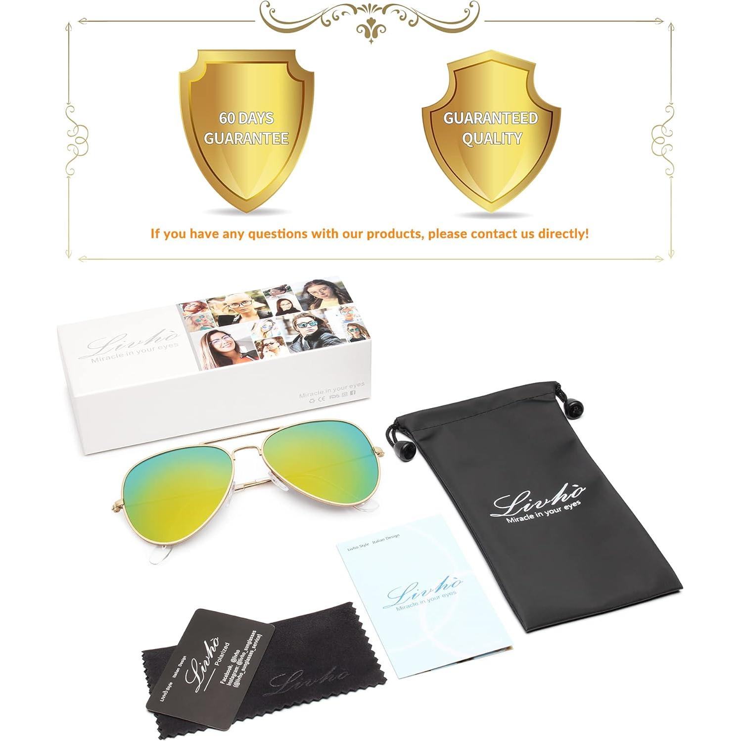 Gafas de Sol Livho Aviador Polarizadas UV400 Oro Verde