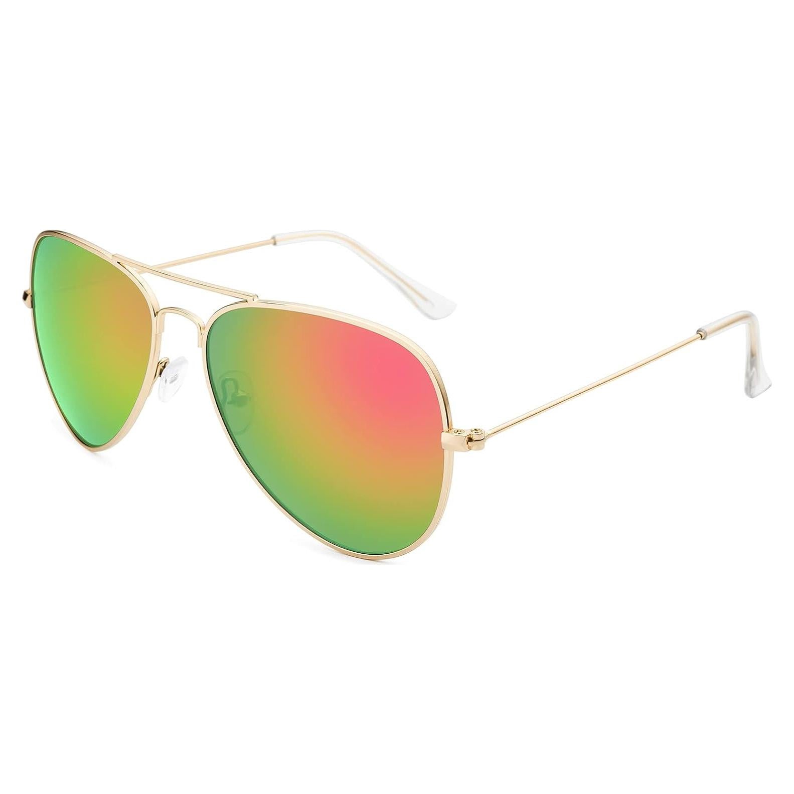 Gafas de Sol Aviador Polarizadas Livho UV400 Oro Verde/Naranja