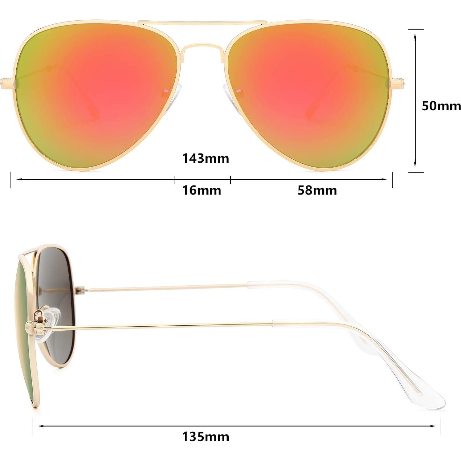 Gafas de Sol Aviador Polarizadas Livho UV400 Oro Verde/Naranja