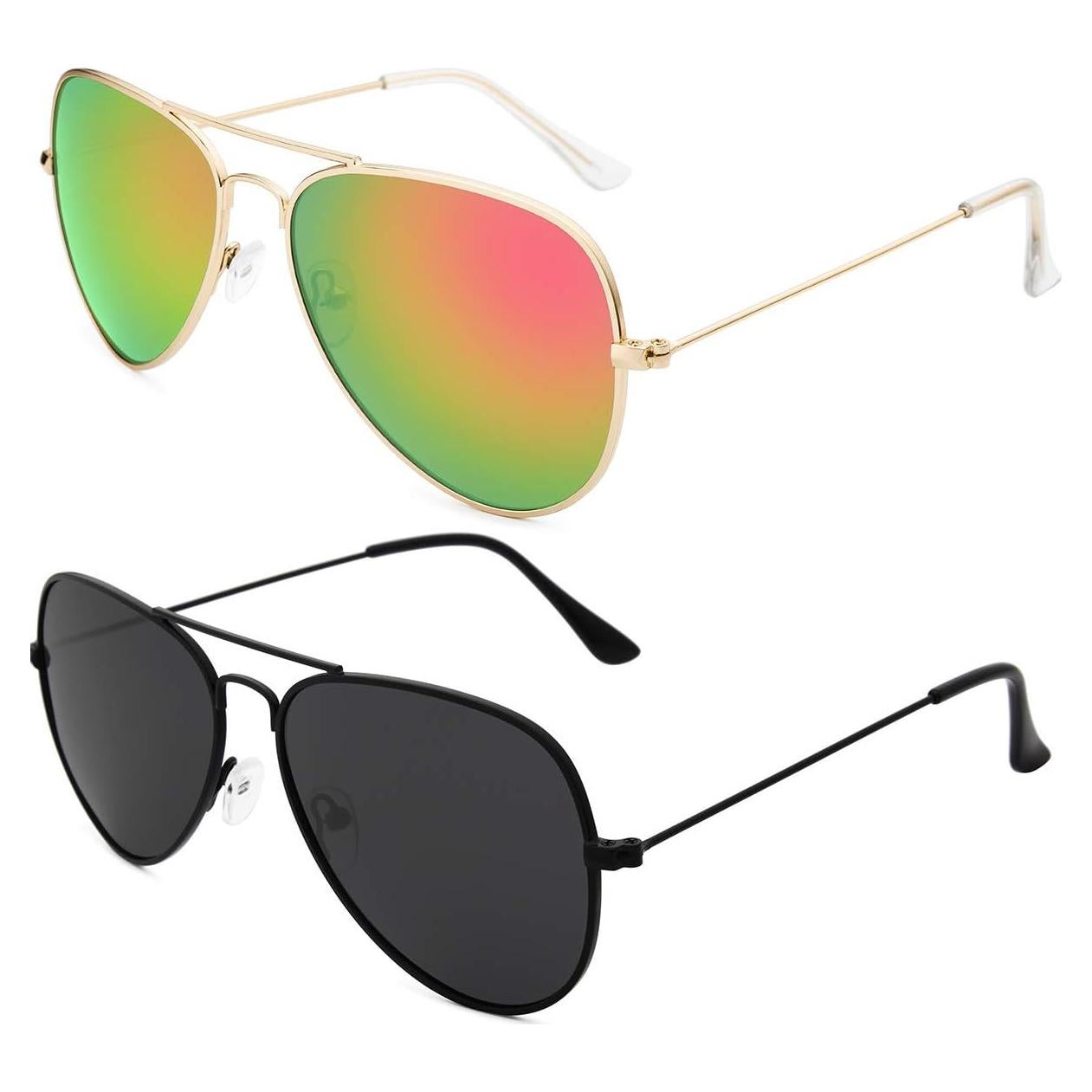 Gafas de sol Livho aviador polarizadas UV400 rosa y negro