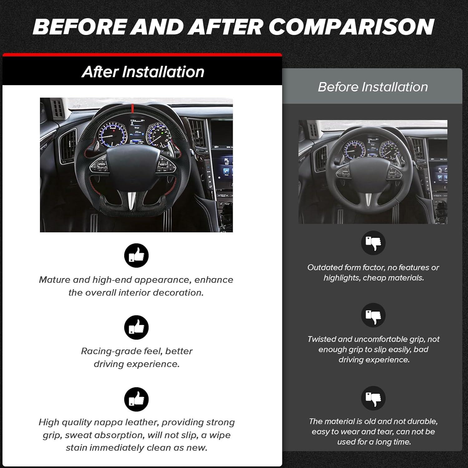 Volante de Carbono LOSCHEN para Infiniti Q50 2014-2017