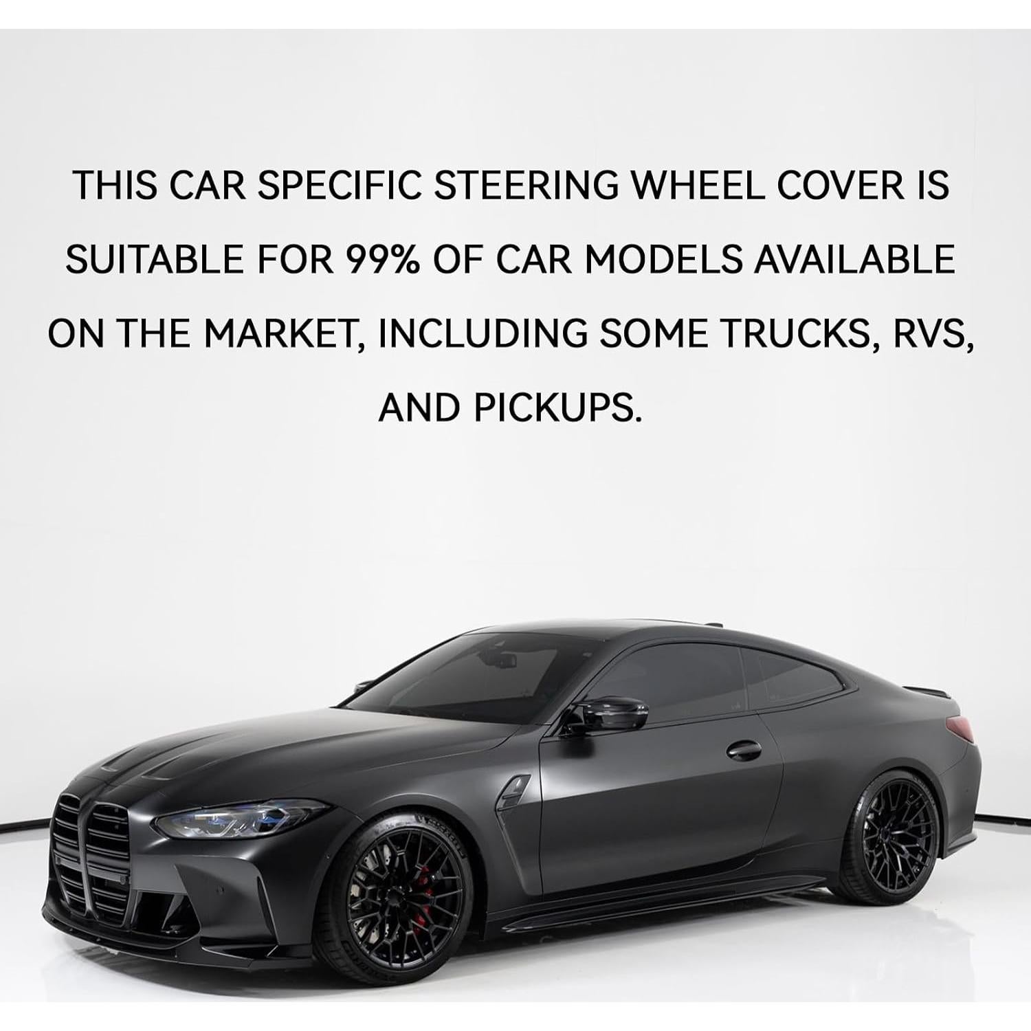 Cubierta de Volante HHZL 38 cm Antideslizante Azul y Negra