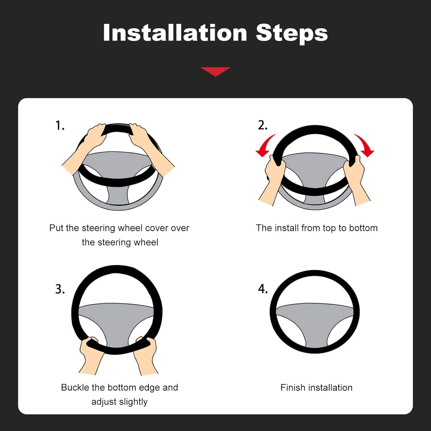 Cubierta de Volante Ergocar Antideslizante 38cm Negro-G