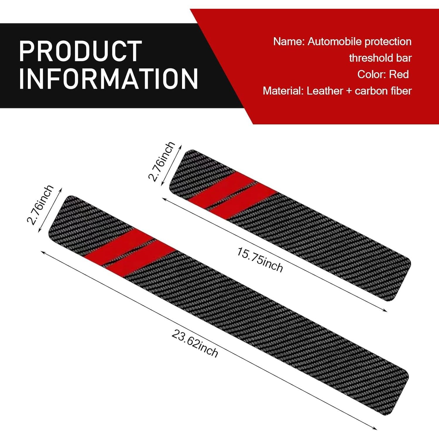 Protector de Umbral de Puerta Ferianl 4PCS Rojo y Negro