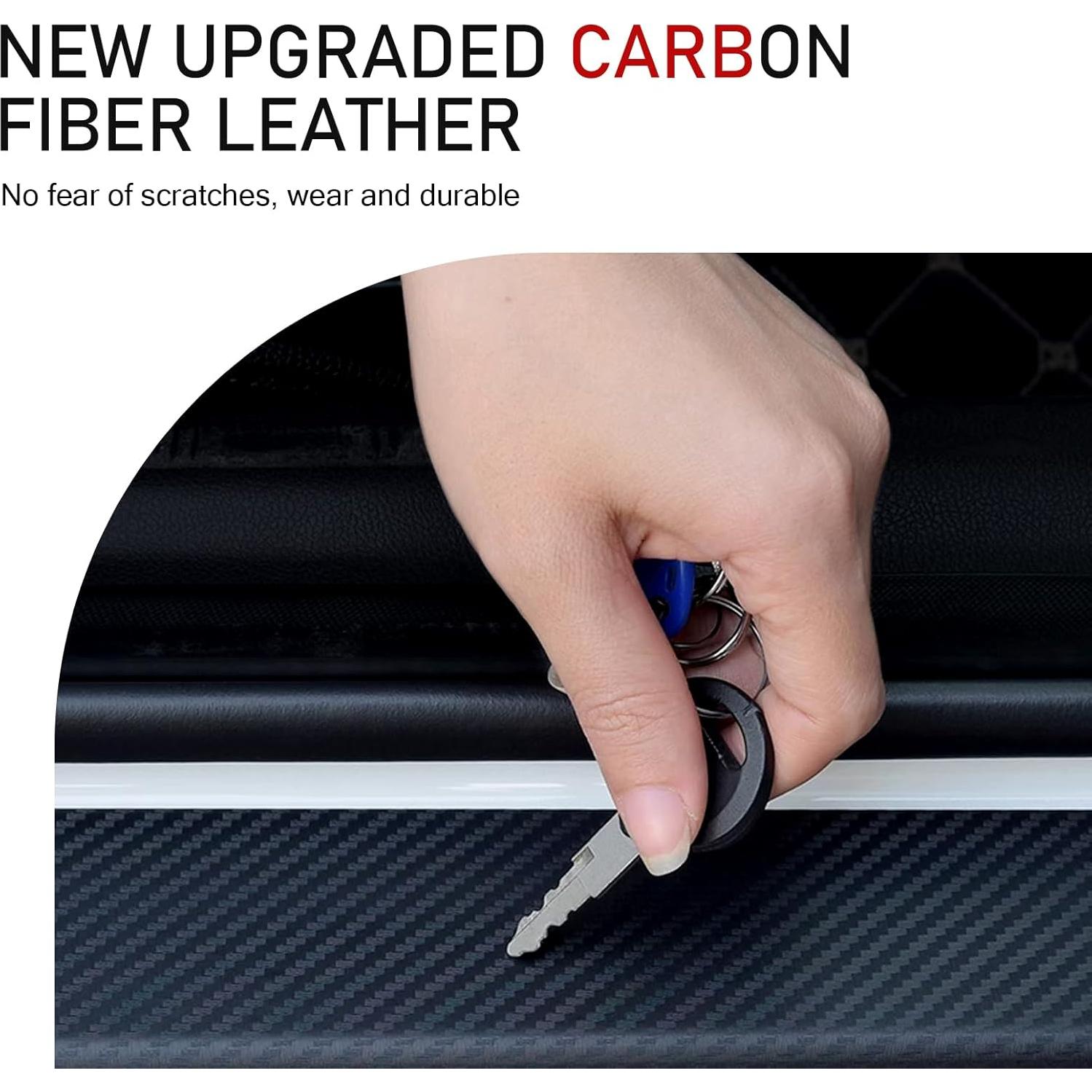 Protector de Umbral de Puerta Ferianl 4PCS Rojo y Negro