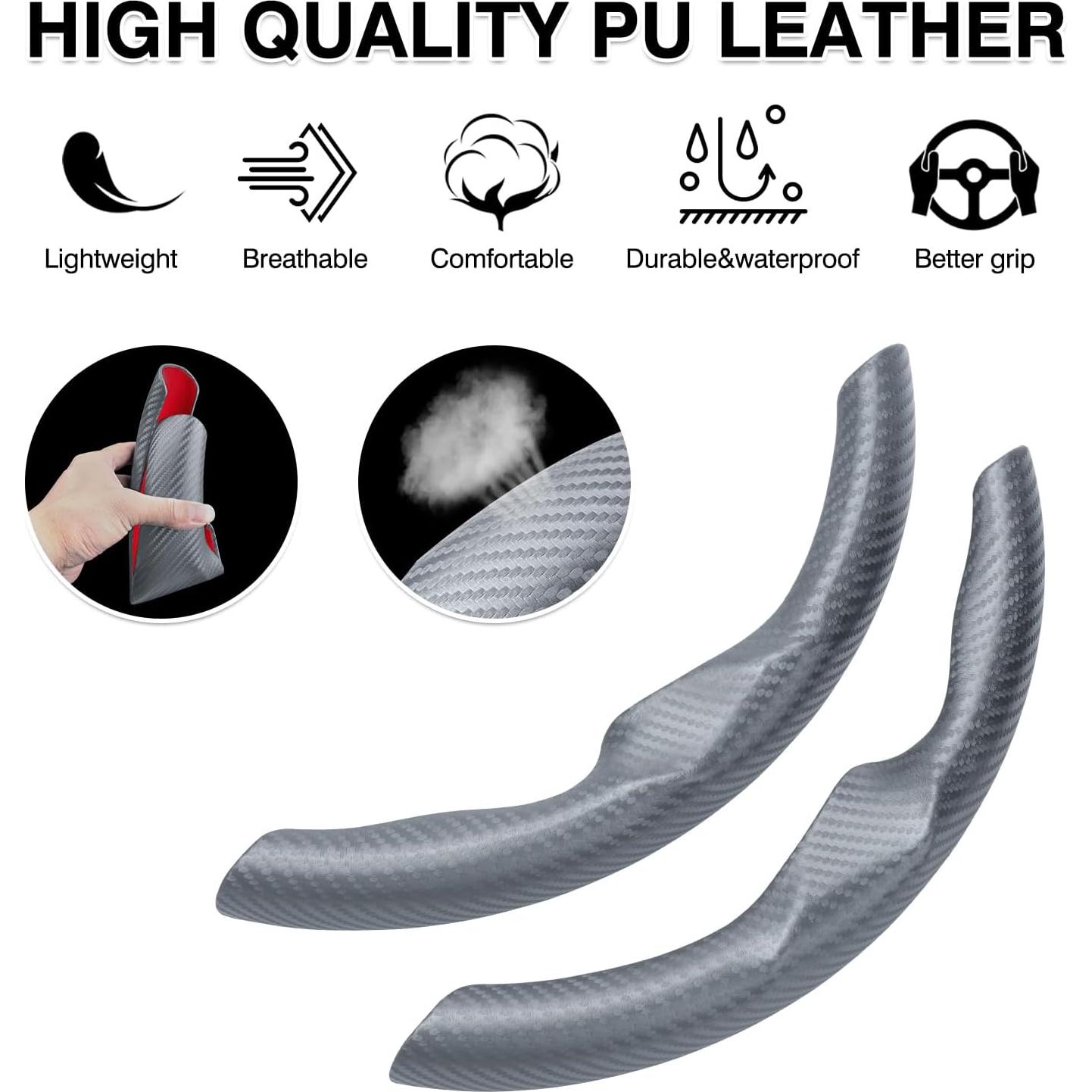 Cubierta de Volante Canvcle para Tesla Modelo 3/Y Gris