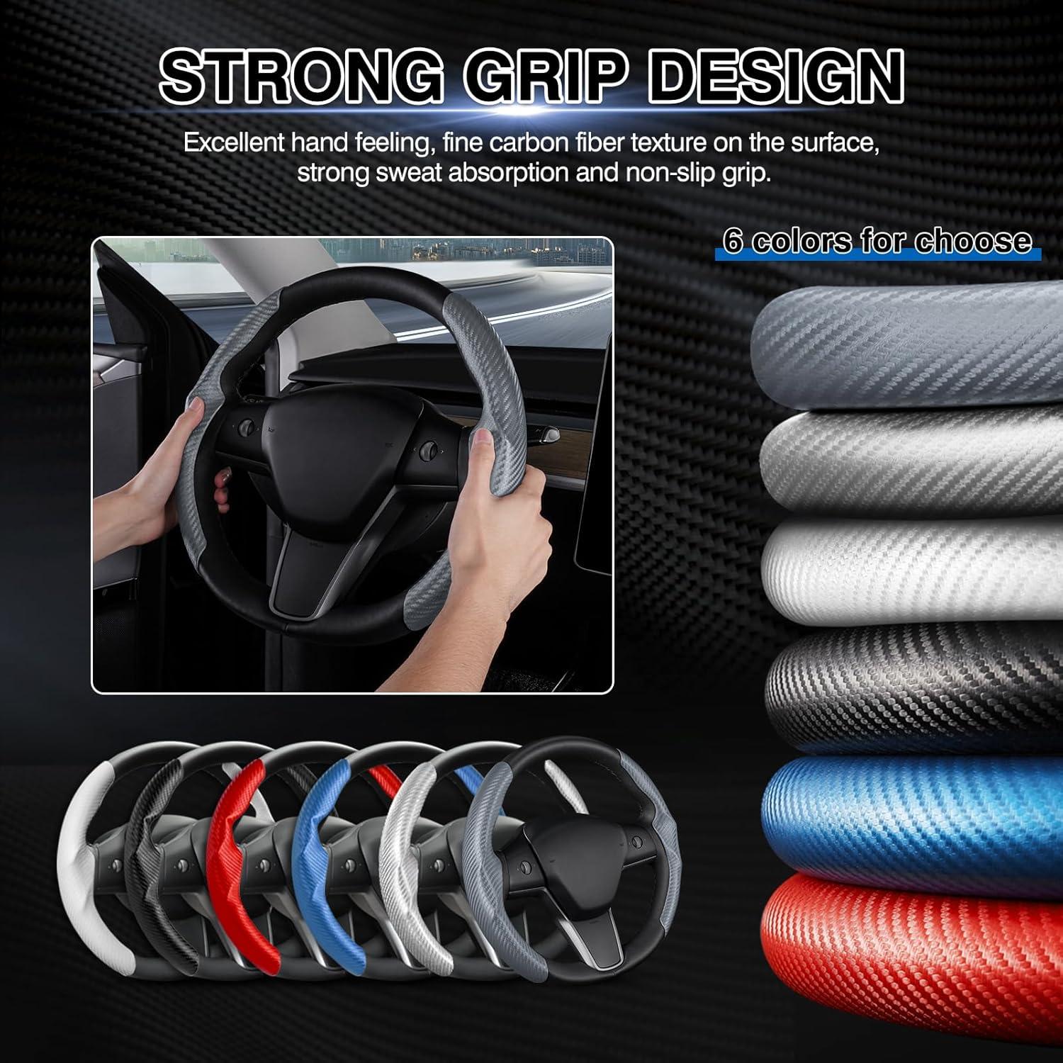 Cubierta de Volante Canvcle para Tesla Modelo 3/Y Gris